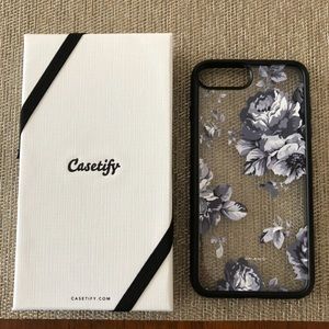 Casetify iPhone 7/8 Plus Black Floral Amour Case.
